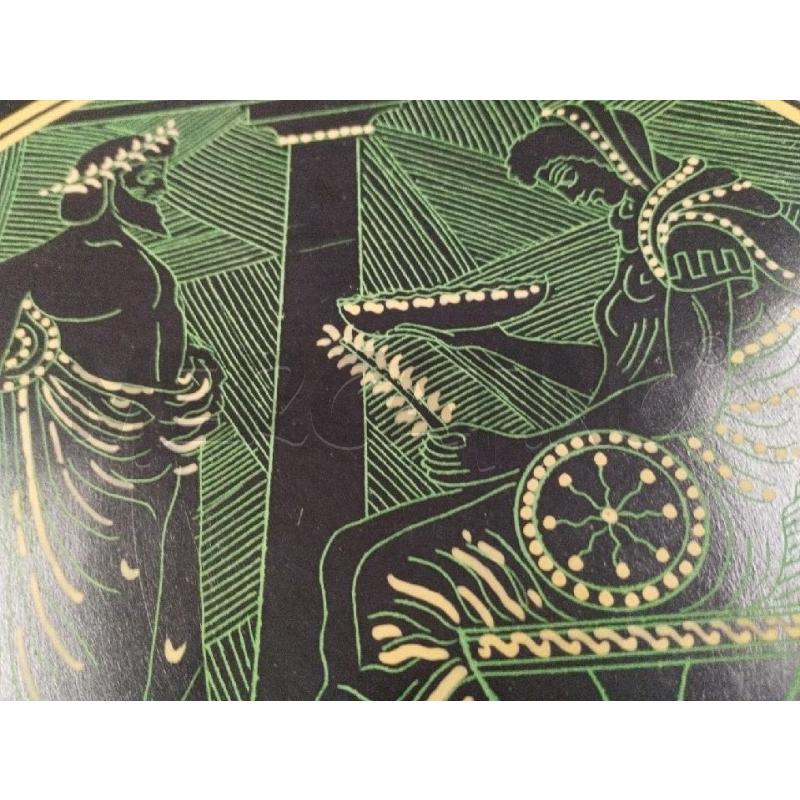 PIATTO TERRACOTTA DECORI NERO E VERDE | Mercatino dell'Usato Roma zona marconi 2