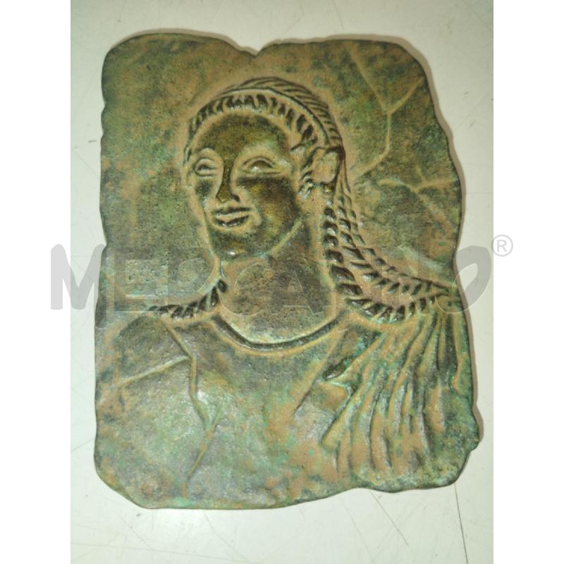 PLACCA BRUNITA VOLTO VINTAGE | Mercatino dell'Usato Roma zona marconi 2