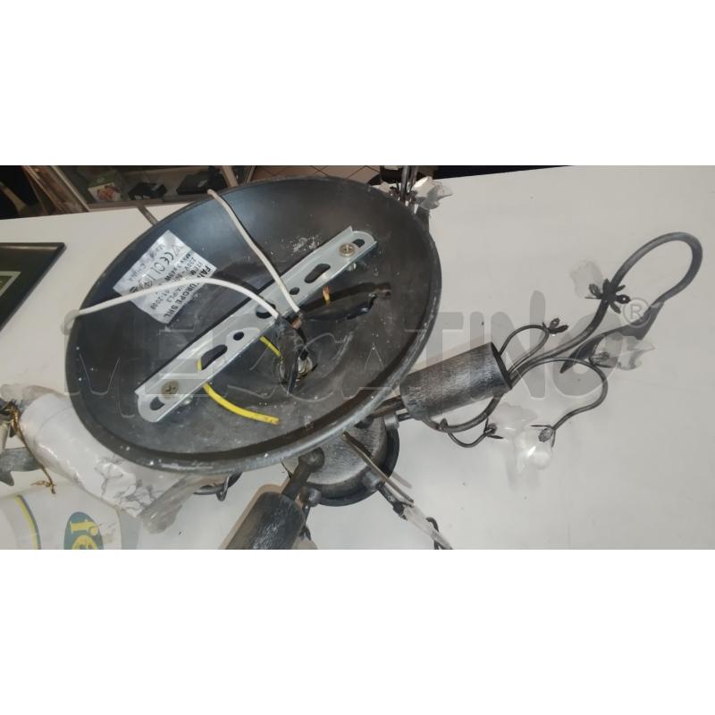 PLAFONIERA METALLO GRIGIO FOGLIE VETRO | Mercatino dell'Usato Roma zona marconi 2
