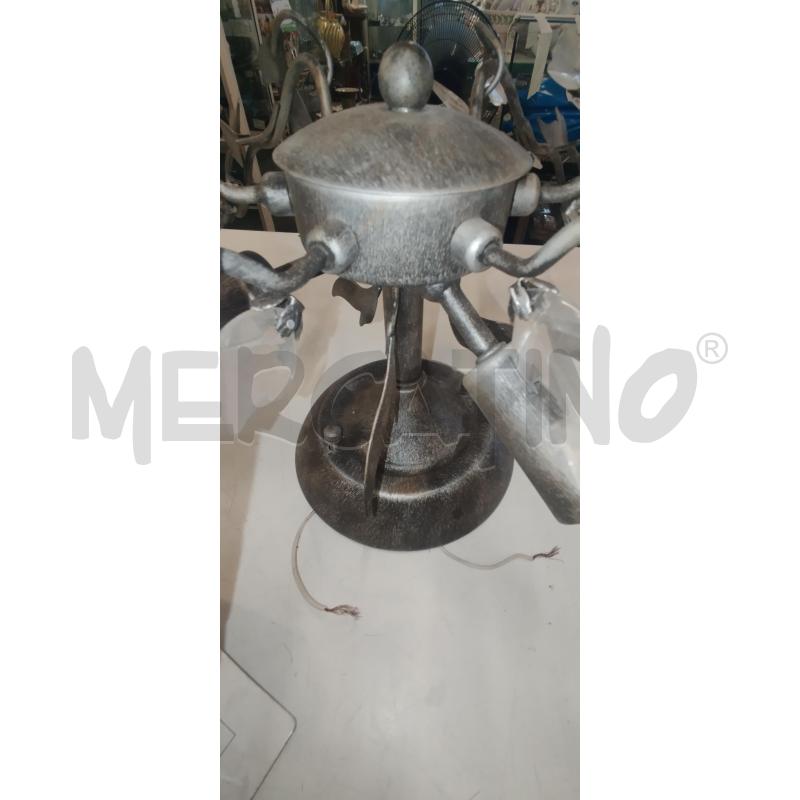 PLAFONIERA METALLO GRIGIO FOGLIE VETRO | Mercatino dell'Usato Roma zona marconi 4