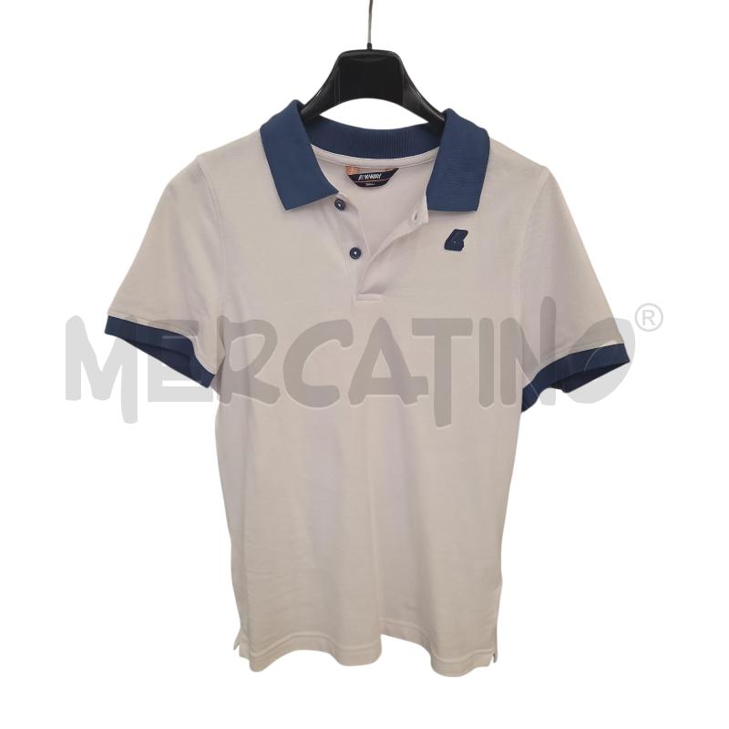 POLO U KWAY BIANCA/BLU | Mercatino dell'Usato Roma zona marconi 1