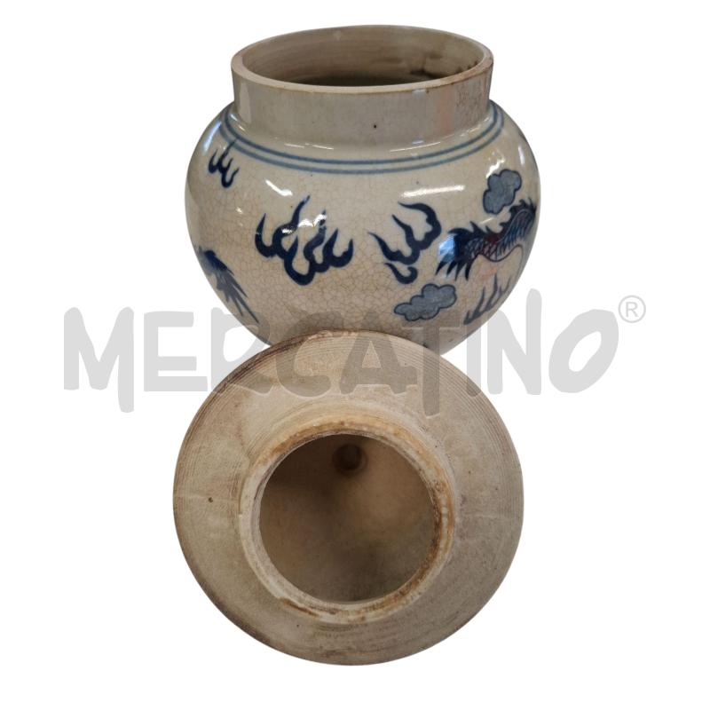 POTICHE VASO ORIENTALE GRIGIO DRAGO BLU | Mercatino dell'Usato Roma zona marconi 4