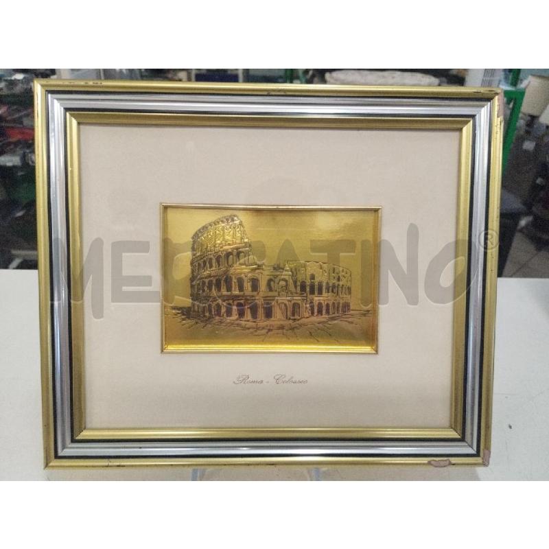 QUADRETTO COLOSSEO SU FOGLIA D'ORO | Mercatino dell'Usato Roma zona marconi 1