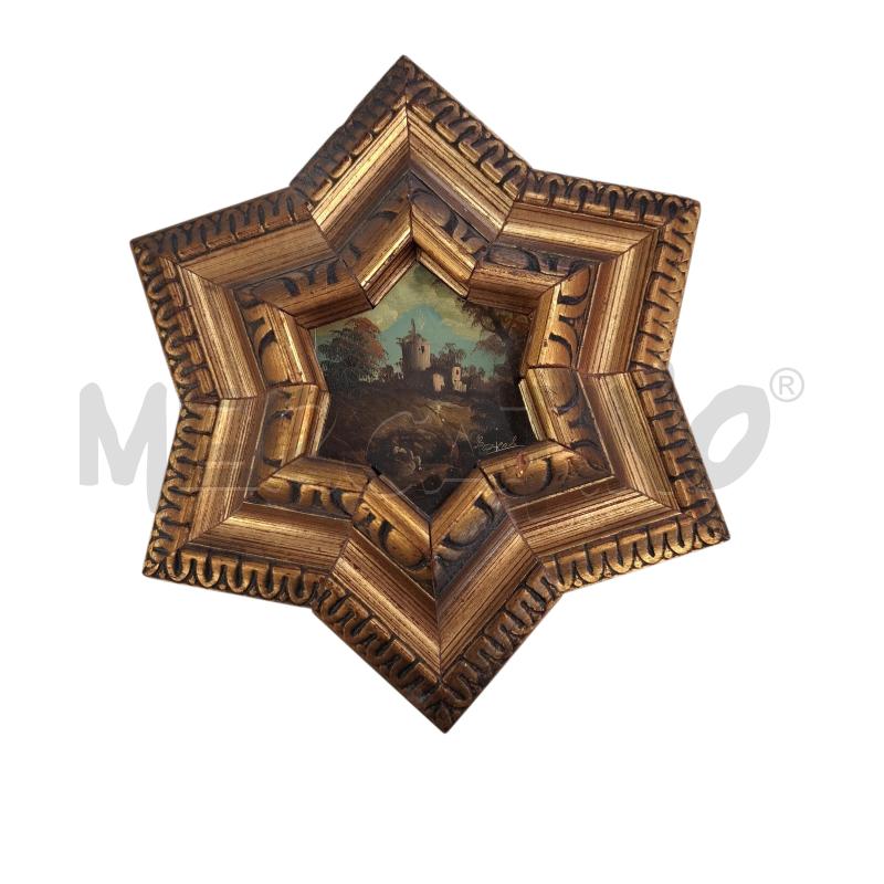 QUADRETTO DIPINTO SU LEGNO CORNICE STELLA  | Mercatino dell'Usato Roma zona marconi 1
