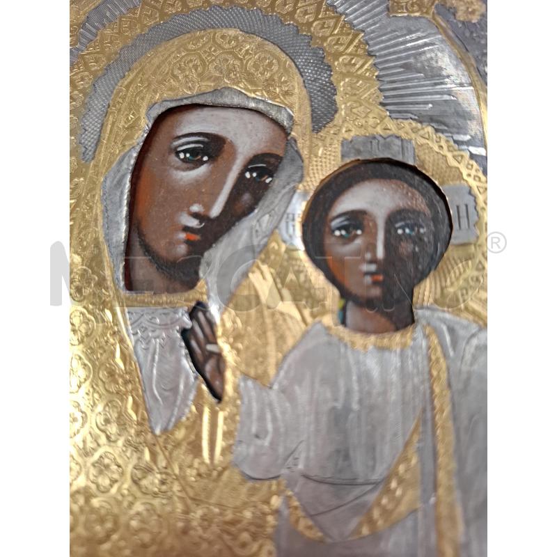 QUADRETTO ICONA MADONNA DI KAZAN TIMBRATA MIS 15 X 18 X 2 CERTIFICATO | Mercatino dell'Usato Roma zona marconi 2