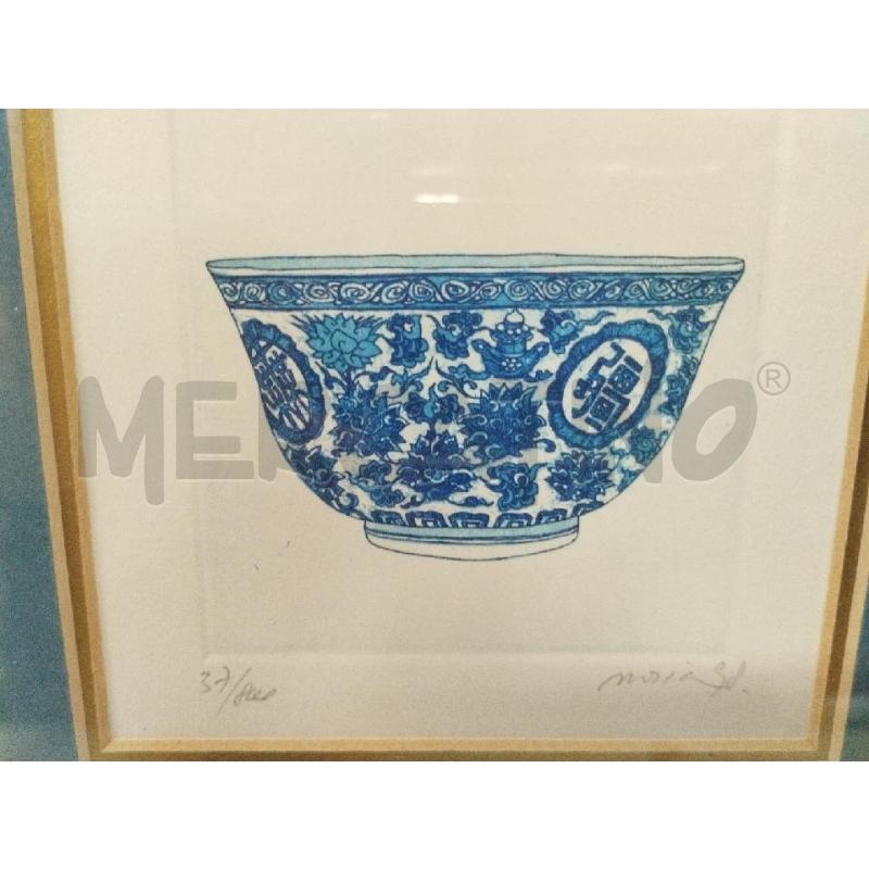 QUADRETTO VECCHIA LITOGRAFIA TAZZA ORIENTALE | Mercatino dell'Usato Roma zona marconi 2