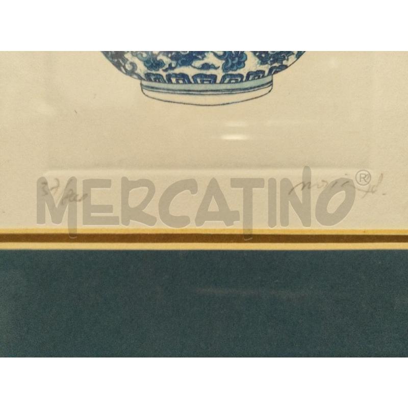 QUADRETTO VECCHIA LITOGRAFIA TAZZA ORIENTALE | Mercatino dell'Usato Roma zona marconi 3
