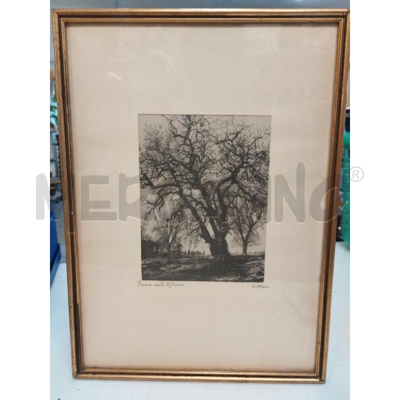 QUADRETTO VECCHIA STAMPA SU STOFFA POESIA DELL'ALBERO | Mercatino dell'Usato Roma zona marconi 1