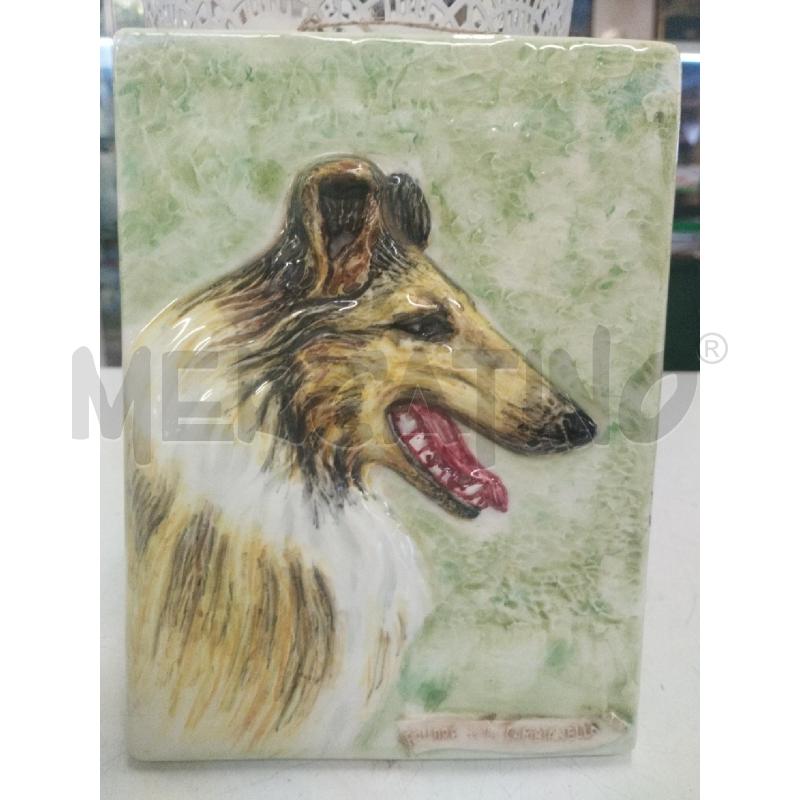 QUADRETTO VECCHIO CANE A RILIEVO CERAMICA | Mercatino dell'Usato Roma zona marconi 1