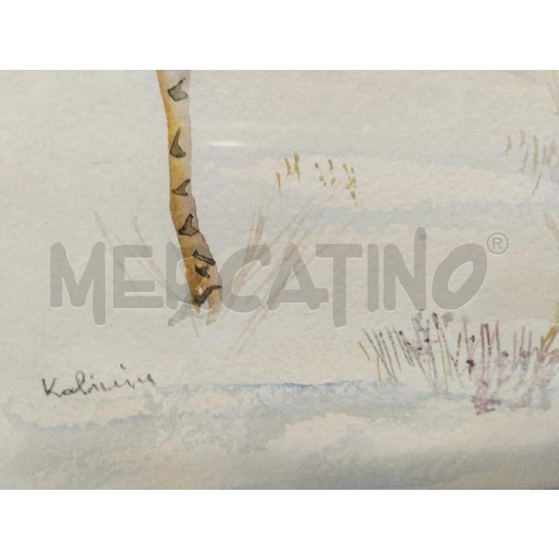 QUADRO ACQUARELLO FIRMATO NATALE 1988 CON DEDICA | Mercatino dell'Usato Roma zona marconi 4