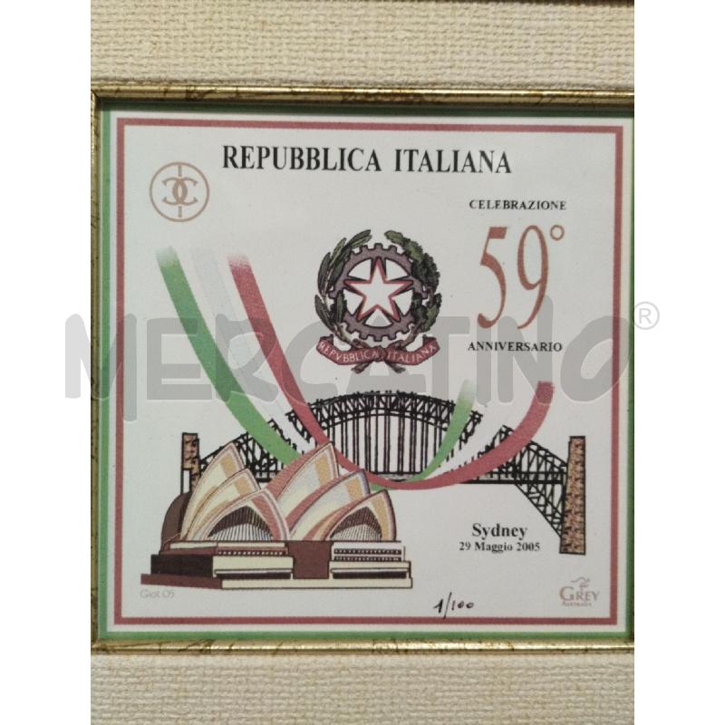 QUADRO CELEBRAZIONE 59MO ANNIV SIDNEY | Mercatino dell'Usato Roma zona marconi 2