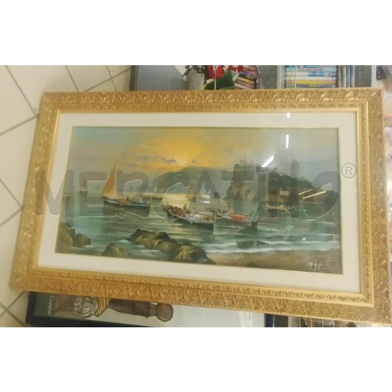 QUADRO DIPINTO M.GALANTI MARINA C/DORATO | Mercatino dell'Usato Roma zona marconi 1