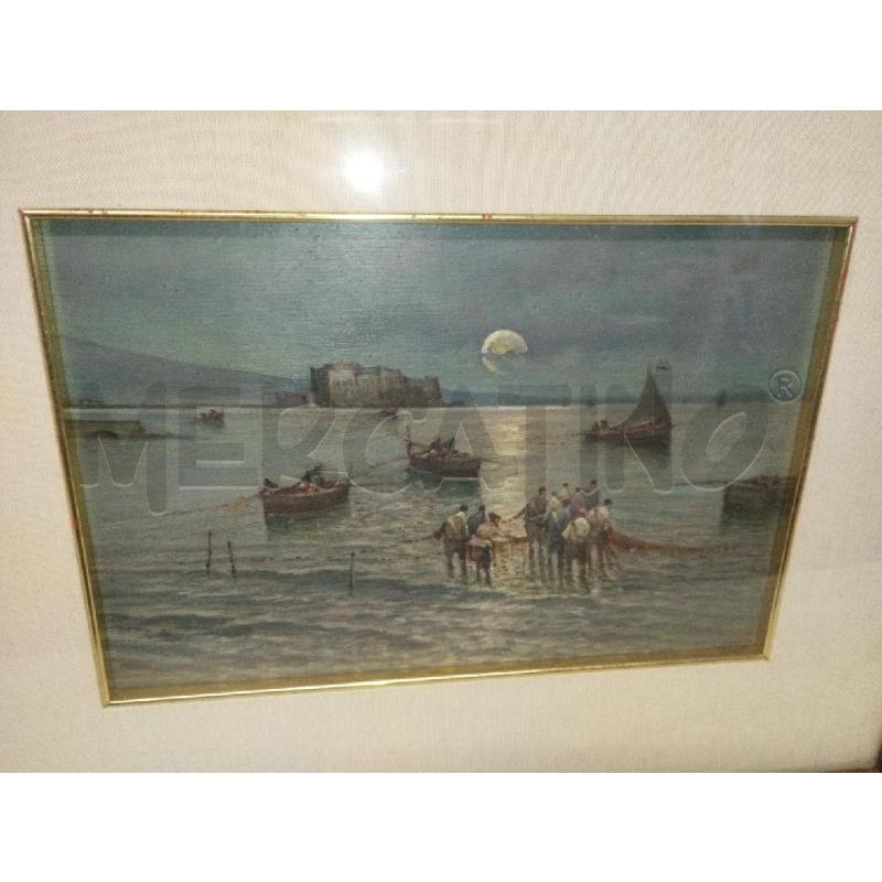 QUADRO DIPINTO PESCATORI AL CHIAR DI LUNA | Mercatino dell'Usato Roma zona marconi 2