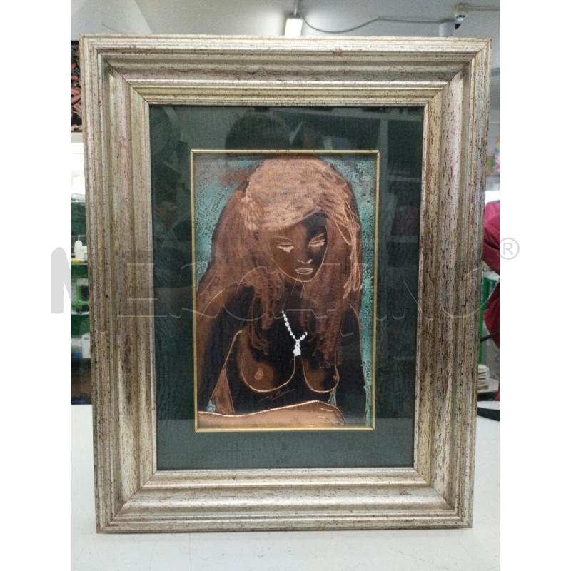QUADRO DONNA RAMATO E FIRMATO | Mercatino dell'Usato Roma zona marconi 1