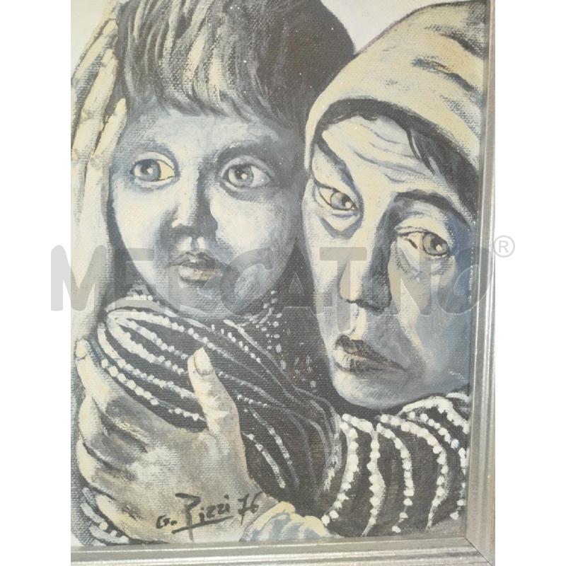 QUADRO G.PIZZI RITRATTO DONNA CON BIMBO | Mercatino dell'Usato Roma zona marconi 2