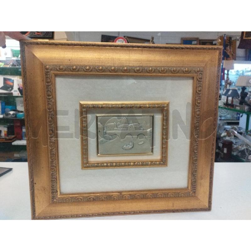 QUADRO LAMINATO BARCHETTA E PONYE C/DORATA | Mercatino dell'Usato Roma zona marconi 1