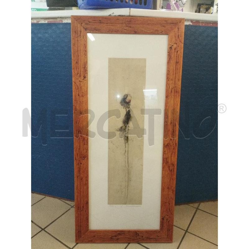 QUADRO LITOGRAFIA ROSA FIRMATA C/LEGNO CM 47X102 | Mercatino dell'Usato Roma zona marconi 1