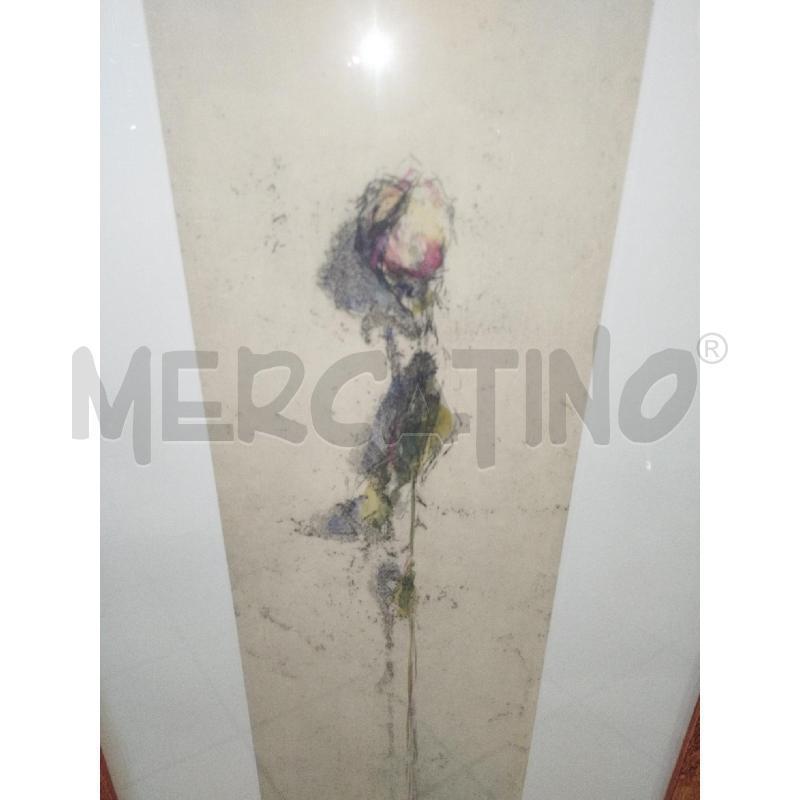 QUADRO LITOGRAFIA ROSA FIRMATA C/LEGNO CM 47X102 | Mercatino dell'Usato Roma zona marconi 2