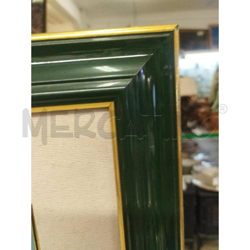 QUADRO NAIF FIRMATO CORNICE VERDE/ORO CM70X52 | Mercatino dell'Usato Roma zona marconi 4