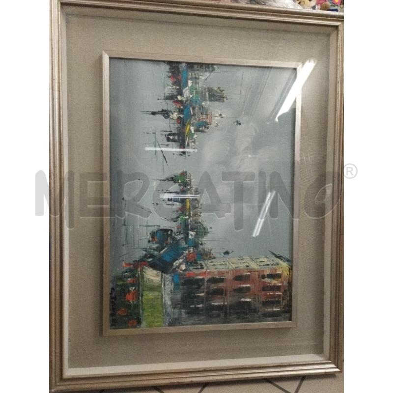 QUADRO PAESAGGIO PORTUALE FIRMATO | Mercatino dell'Usato Roma zona marconi 1