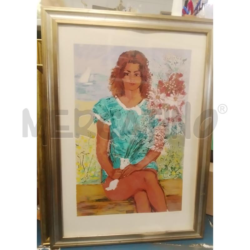 QUADRO PDA CASCELLA FANCIULLA IN FIORE | Mercatino dell'Usato Roma zona marconi 1