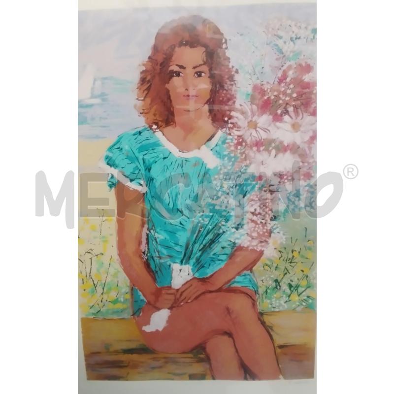 QUADRO PDA CASCELLA FANCIULLA IN FIORE | Mercatino dell'Usato Roma zona marconi 2