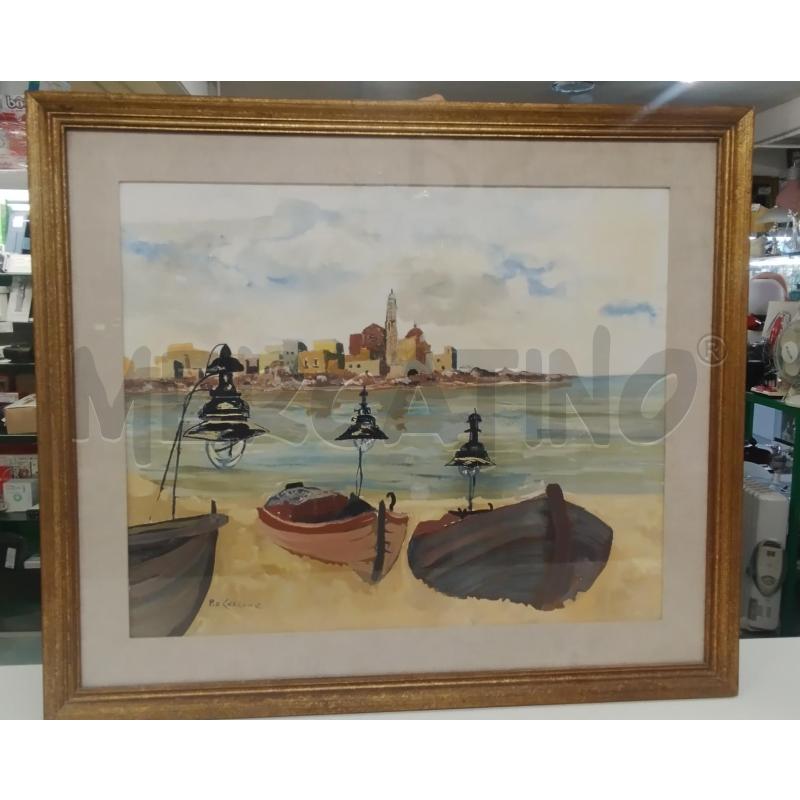 QUADRO PIO CARLONE MARINA BARCHE E LAMPARE | Mercatino dell'Usato Roma zona marconi 1