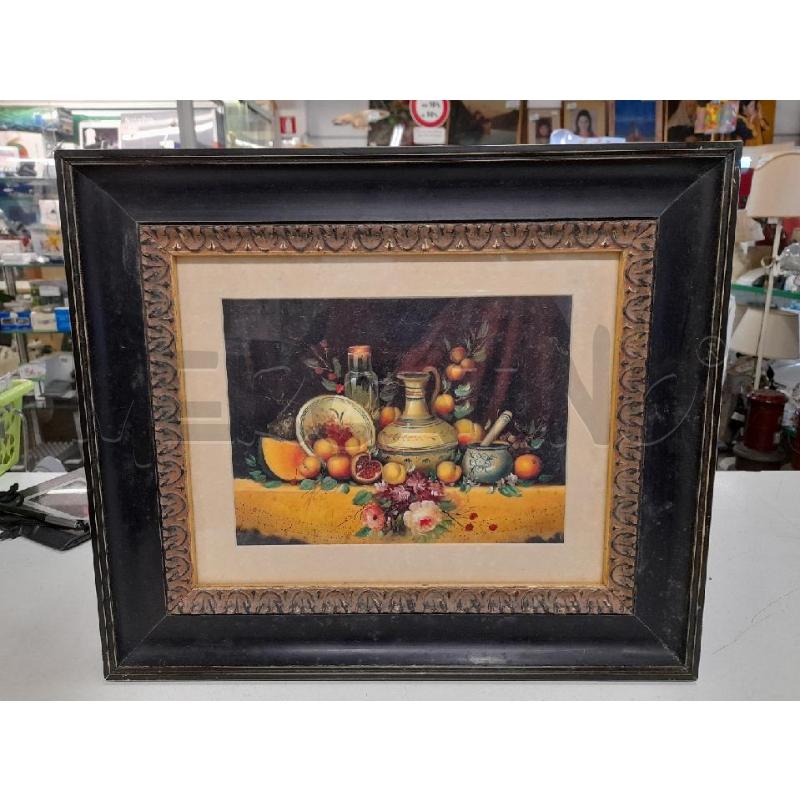 QUADRO STAMPA NATURA MORTA C/NERO/ORO | Mercatino dell'Usato Roma zona marconi 1