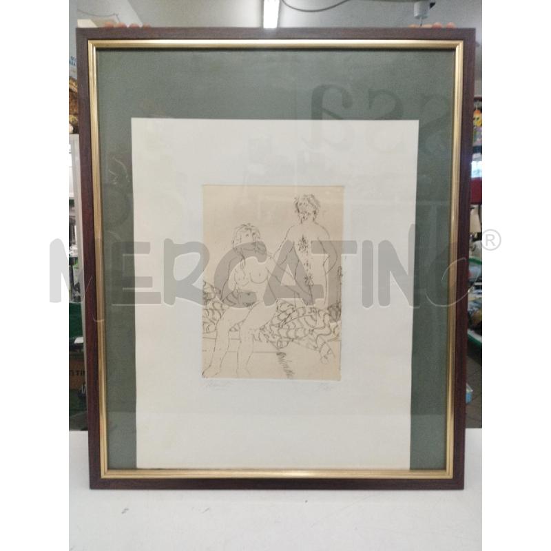 QUADRO VECCHIA LITOGRAFIA A FIRMA MANZU' SENZA AUTENT | Mercatino dell'Usato Roma zona marconi 1