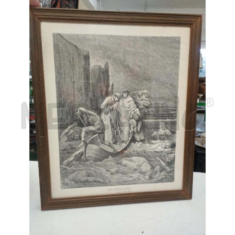 QUADRO VECCHIA STAMPA INFERNO DANTE | Mercatino dell'Usato Roma zona marconi 1