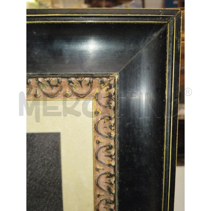 QUADRO VECCHIA STAMPA NATURA MORTA C/NERO/ORO | Mercatino dell'Usato Roma zona marconi 3