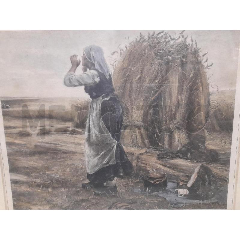 QUADRO VECCHIO STAMPA PENDANT LA MOISSON C/VERDE/ORO | Mercatino dell'Usato Roma zona marconi 2