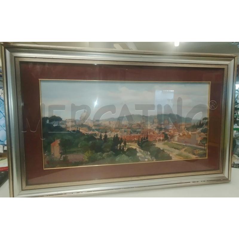 QUADRO VEDUTA ROMA FIRMATO R.CARESSA SENZA CERTIF | Mercatino dell'Usato Roma zona marconi 1