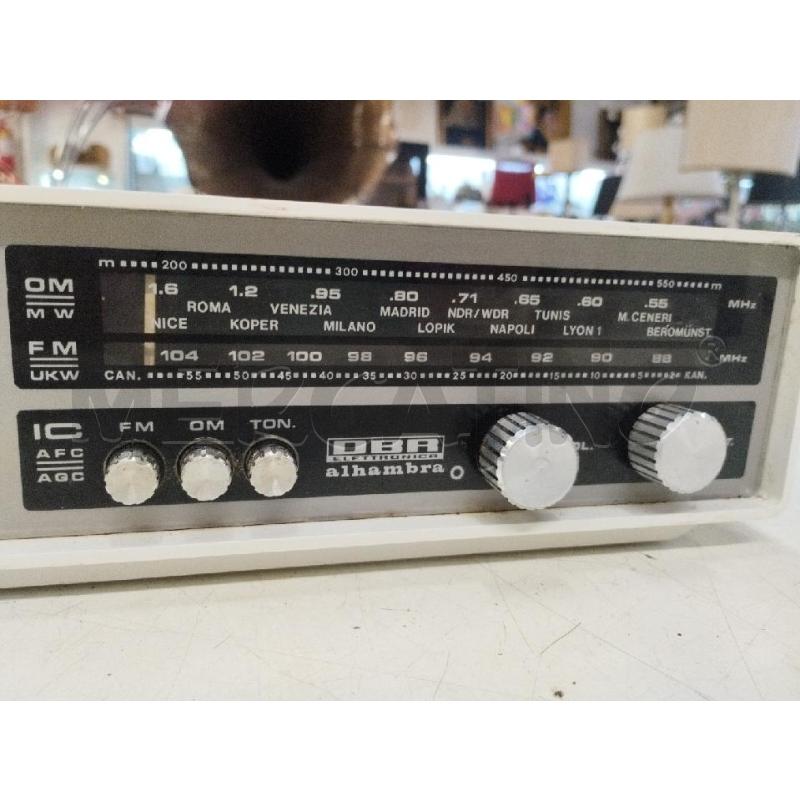 RADIO VINTAGE DBR ALHAMBRA BIANCA DA SISTEM | Mercatino dell'Usato Roma zona marconi 3