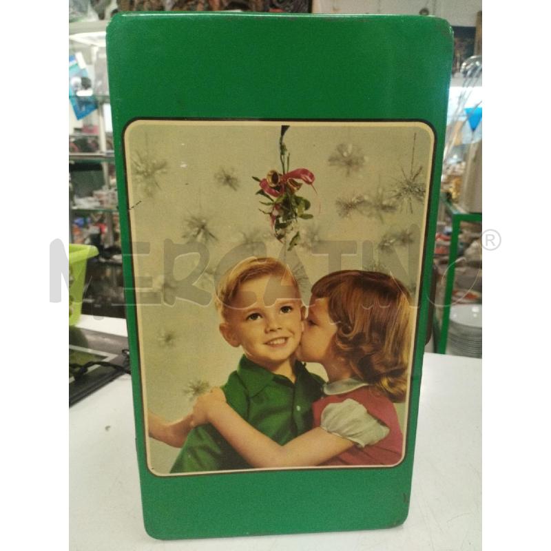 SCATOLA LATTA VERDE BIMBI BACIO | Mercatino dell'Usato Roma zona marconi 1
