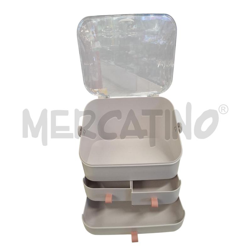 SCATOLA PORTA OGGETTI/COSMETICI PORTATILE 3 CASSETTI | Mercatino dell'Usato Roma zona marconi 2