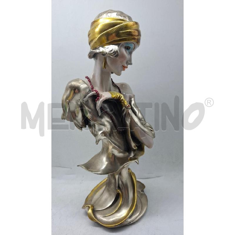 SCULTURA BUSTO DONNA EPOCA PORCELLANA/ARGENTO ALT 32 CM | Mercatino dell'Usato Roma zona marconi 4