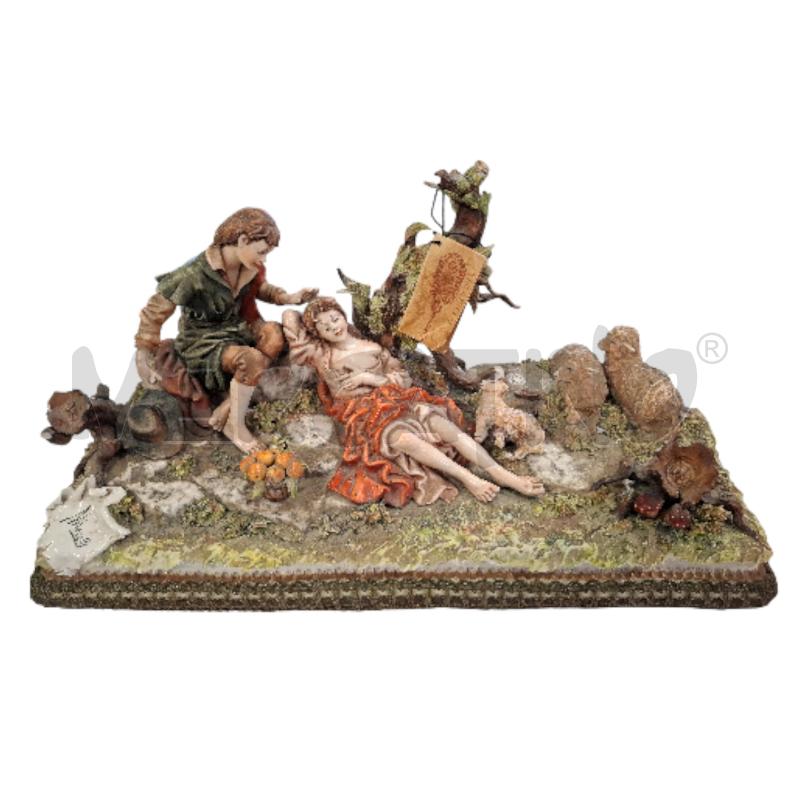 SCULTURA CAPODIMONTE MELILLI COPPIA RAGAZZI ( DA RIVEDERE DIVERSE SBECCATURE E PECORELLA) | Mercatino dell'Usato Roma zona marconi 1