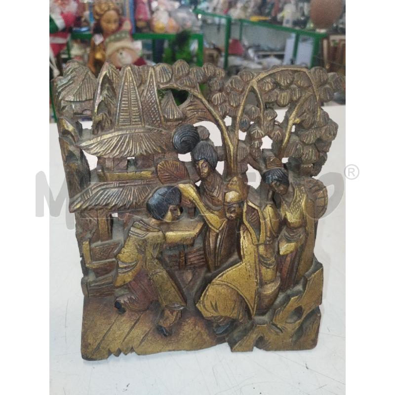SCULTURA FERMALIBRO LEGNO ORIENTALE LEGNO | Mercatino dell'Usato Roma zona marconi 1