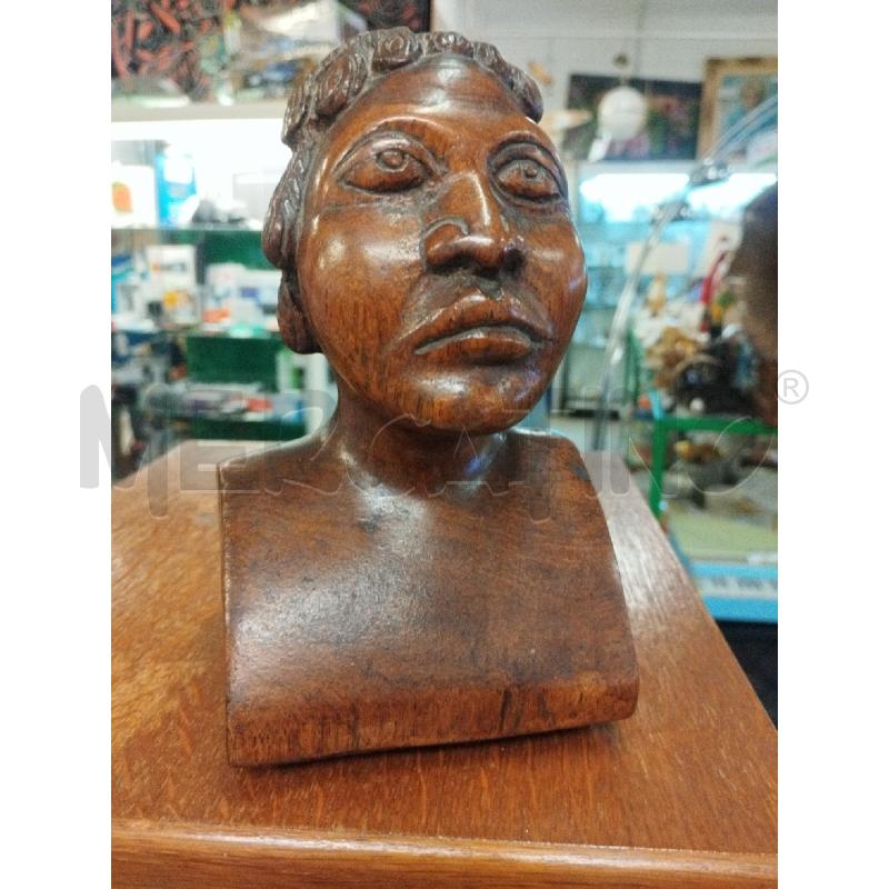 SCULTURA PICCOLA BUSTO DONNA LEGNO | Mercatino dell'Usato Roma zona marconi 1