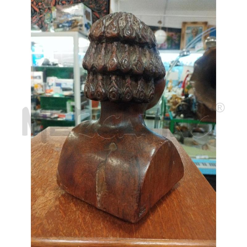 SCULTURA PICCOLA BUSTO DONNA LEGNO | Mercatino dell'Usato Roma zona marconi 3