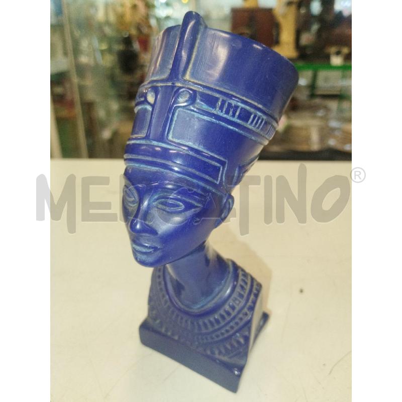 SCULTURA TESTA REGINA EGIZIA BLU CM 15 | Mercatino dell'Usato Roma zona marconi 1