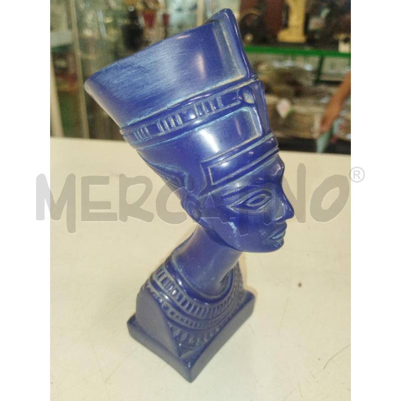 SCULTURA TESTA REGINA EGIZIA BLU CM 15 | Mercatino dell'Usato Roma zona marconi 2