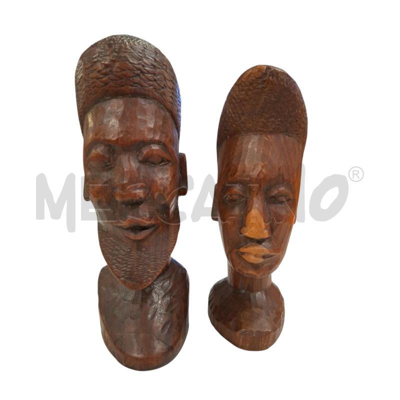 SCULTURE 2 PZ BUSTI ETNICI CM 18-20  | Mercatino dell'Usato Roma zona marconi 1