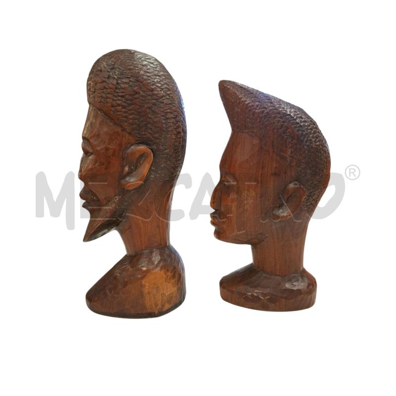 SCULTURE 2 PZ BUSTI ETNICI CM 18-20  | Mercatino dell'Usato Roma zona marconi 2