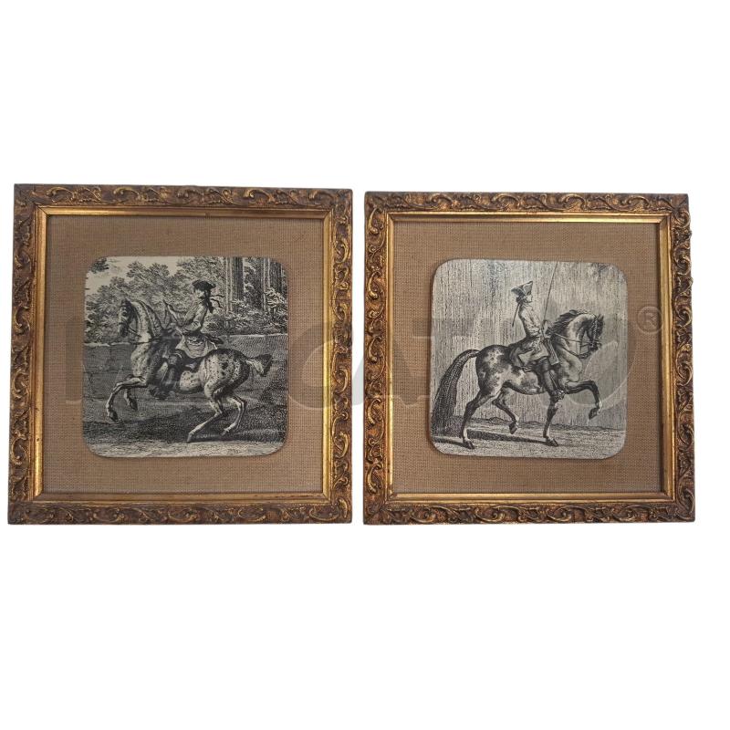 SERIE DI 5 QUADRETTI 17 X 17 STAMPA CAVALIERI  | Mercatino dell'Usato Roma zona marconi 2