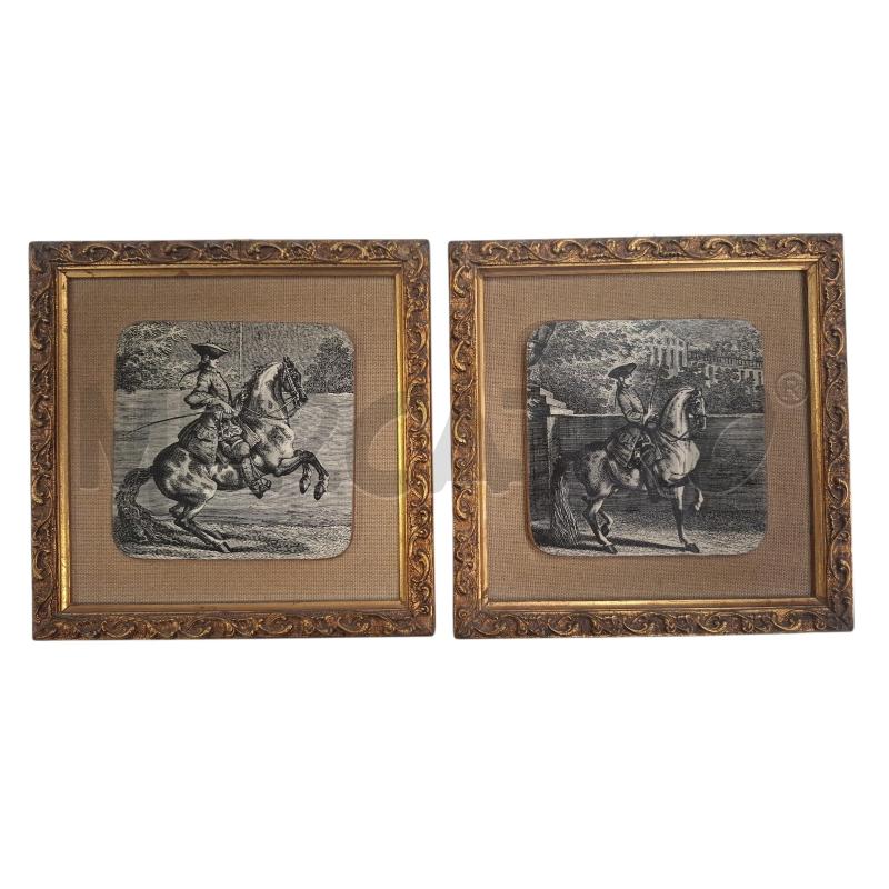 SERIE DI 5 QUADRETTI 17 X 17 STAMPA CAVALIERI  | Mercatino dell'Usato Roma zona marconi 3
