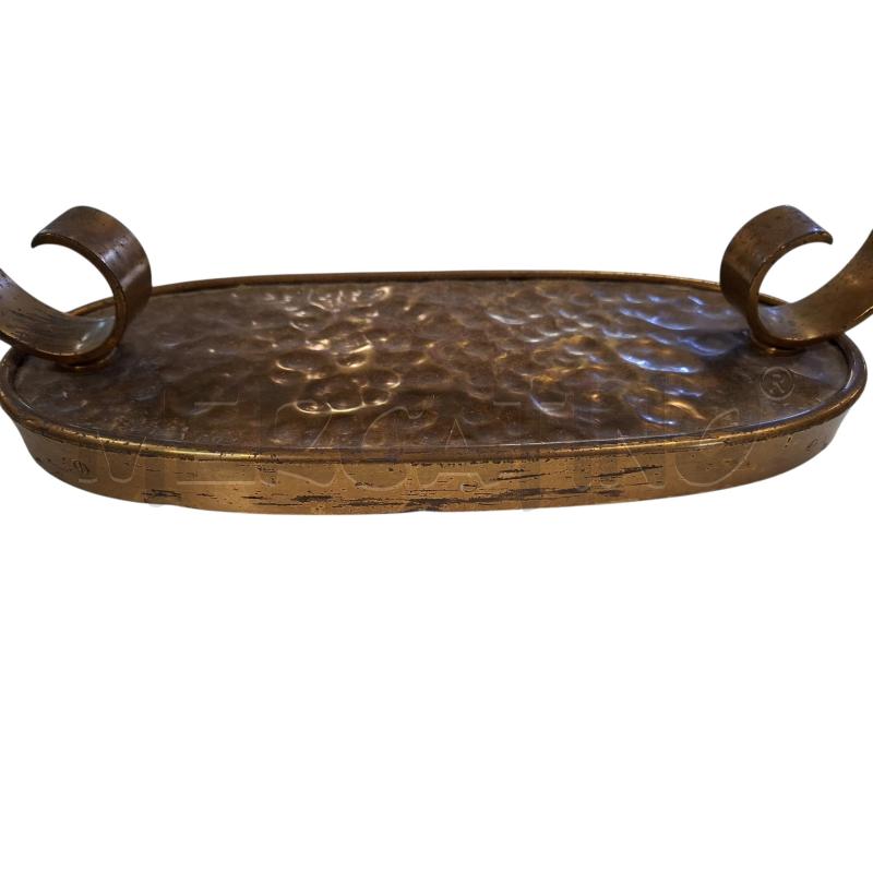 SPECCHIO DA APPOGGIO GRANDE OVALE OTTONE MARTELLATOVINTAGE MIS 45 X 38 X 13 | Mercatino dell'Usato Roma zona marconi 5