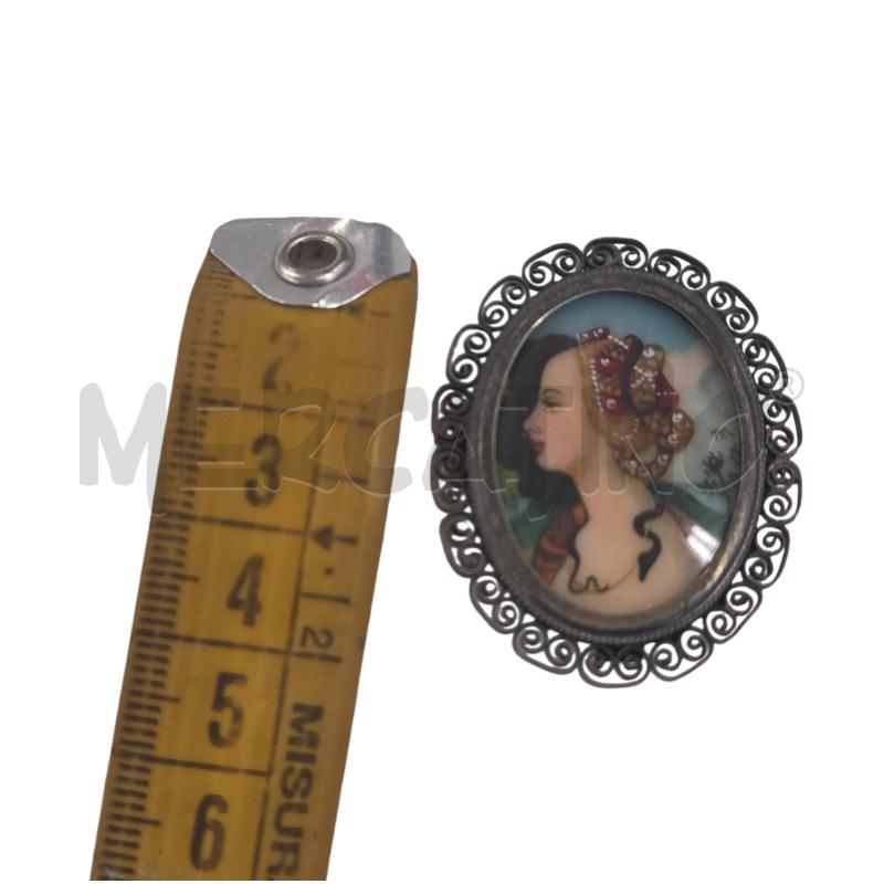 SPILLA FILIGRANATA VOLTO DI DONNA EPOCA DIPINTA | Mercatino dell'Usato Roma zona marconi 4