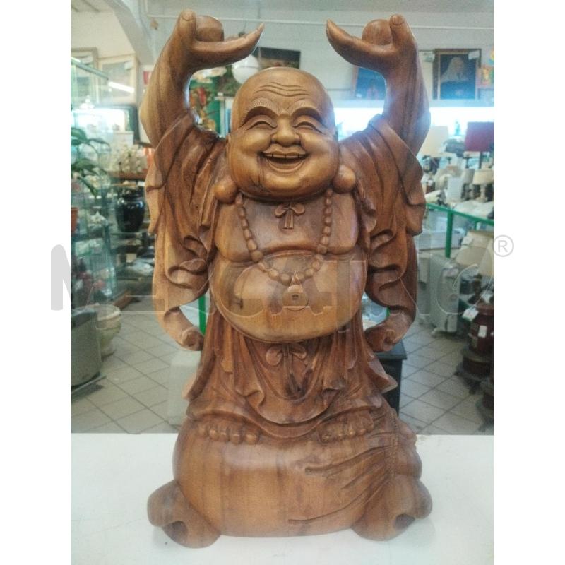 STATUA BUDDHA LEGNO 51 CM  | Mercatino dell'Usato Roma zona marconi 1